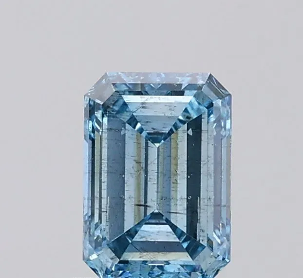 1.00ct EMERALD Fancy Vivid Blue I1 Coloured Lab diamond