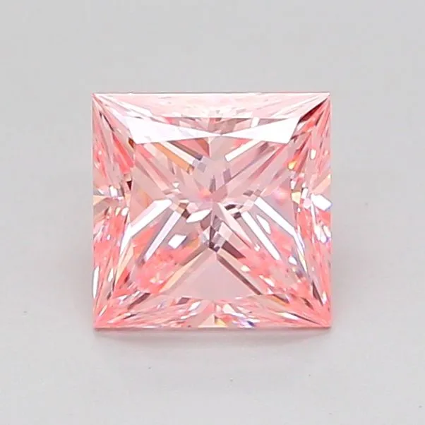 0.99ct PRINCESS Fancy Intense Pink VVS2 Coloured Lab diamond