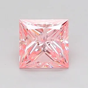 0.99ct PRINCESS Fancy Intense Pink VVS2 Coloured Lab diamond