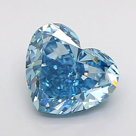 1.07ct HEART Fancy Vivid Blue VVS2 Coloured Lab diamond