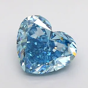 1.07ct HEART Fancy Vivid Blue VVS2 Coloured Lab diamond