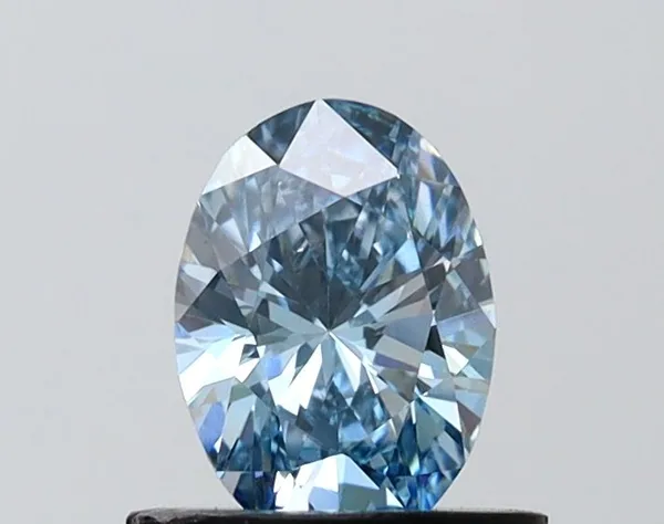 0.73ct OVAL Fancy Vivid Blue VS1 Coloured Lab diamond