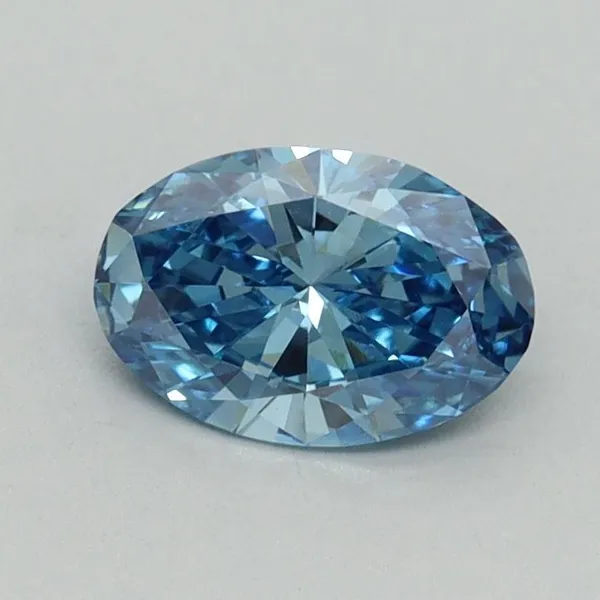 0.74ct OVAL Fancy Vivid Blue VS1 Coloured Lab diamond