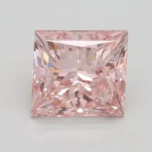 2.03ct PRINCESS Fancy Intense Pink VS2 Coloured Lab diamond