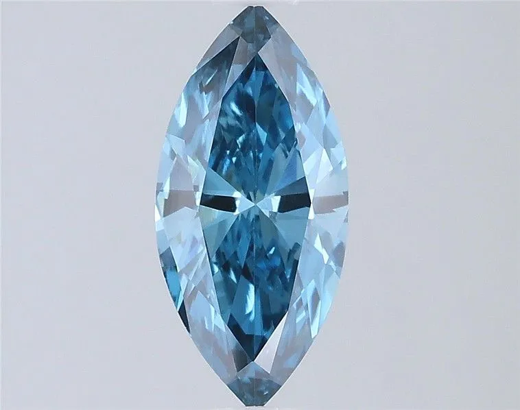 0.83ct MARQUISE Fancy Vivid Blue VS1 Coloured Lab diamond