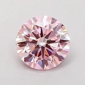 0.98ct ROUND Fancy Pink VS2 Coloured Lab diamond