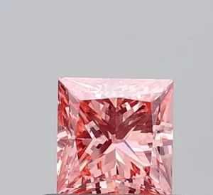0.56ct PRINCESS Fancy Vivid Pink VS2 Coloured Lab diamond