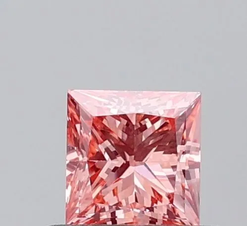 0.56ct PRINCESS Fancy Vivid Pink VS2 Coloured Lab diamond