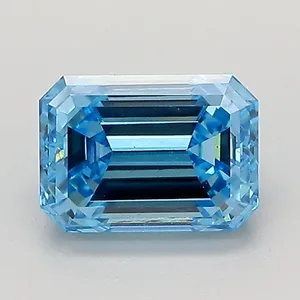 1.34ct EMERALD Fancy Vivid Blue VS1 Coloured Lab diamond