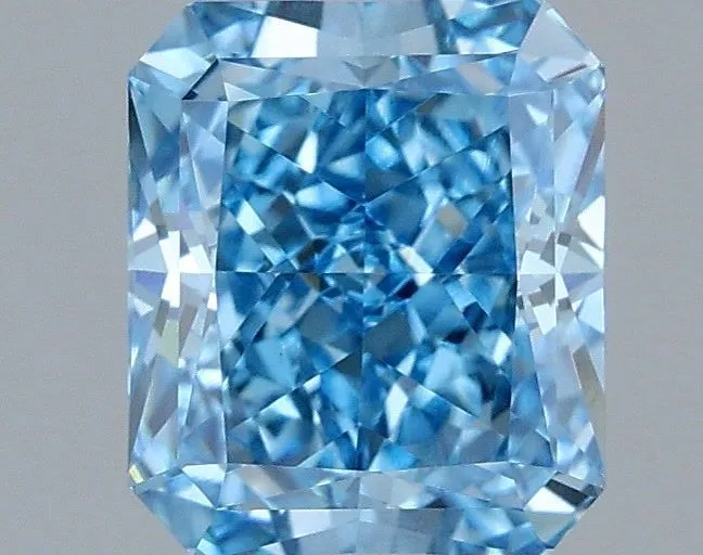 1.31ct RADIANT Fancy Vivid Blue VVS2 Coloured Lab diamond