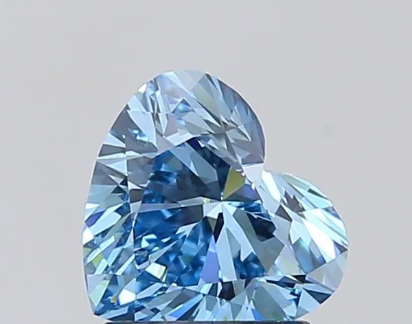 1.51ct HEART Fancy Vivid Blue VVS2 Coloured Lab diamond