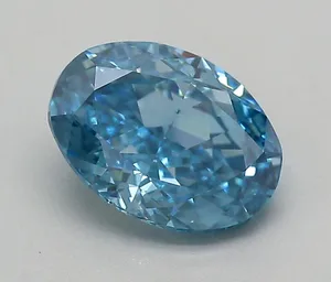 1ct OVAL Fancy Vivid Blue SI1 Coloured Lab diamond