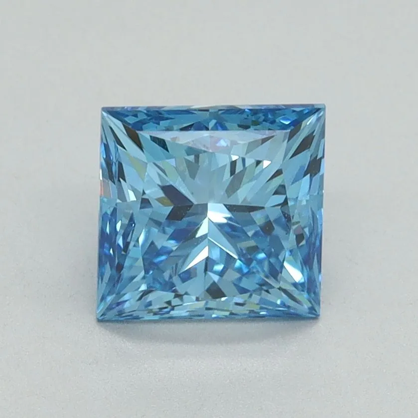 1.50ct PRINCESS Fancy Vivid Blue VS1 Coloured Lab diamond