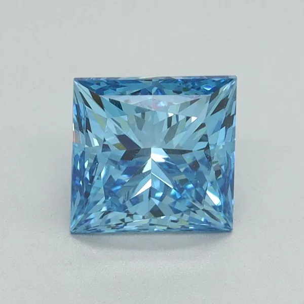 1.5ct PRINCESS Fancy Vivid Blue VS1 Coloured Lab diamond