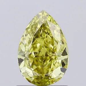 0.9ct PEAR Fancy Intense Yellow VVS2 Coloured Lab diamond
