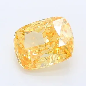 1.08ct CUSHION Fancy Vivid Yellow VS1 Coloured Lab diamond