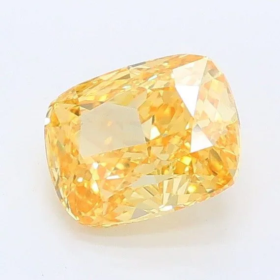 1.08ct CUSHION Fancy Vivid Yellow VS1 Coloured Lab diamond