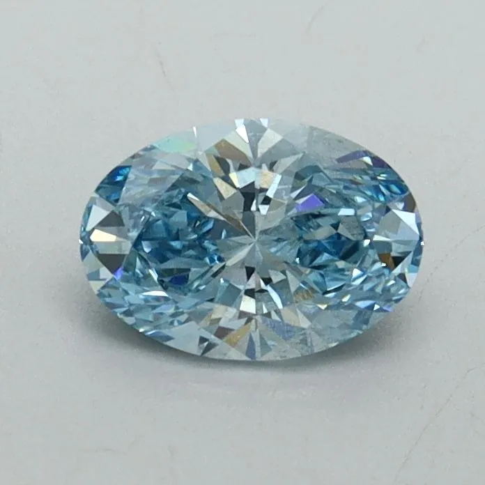 0.64ct OVAL Fancy Vivid Blue SI1 Coloured Lab diamond