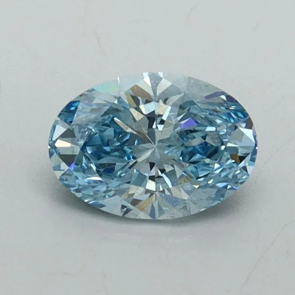 0.64ct OVAL Fancy Vivid Blue SI1 Coloured Lab diamond