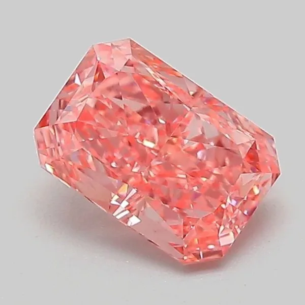 1.05ct RADIANT Fancy Vivid Pink VS2 Coloured Lab diamond