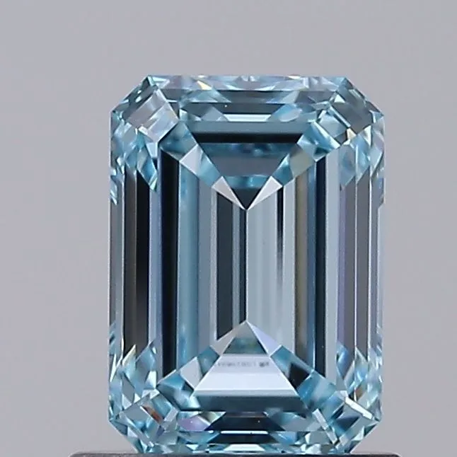 1.00ct EMERALD Fancy Intense Blue VVS2 Coloured Lab diamond