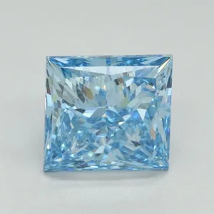 1.31ct PRINCESS Fancy Vivid Blue VVS2 Coloured Lab diamond