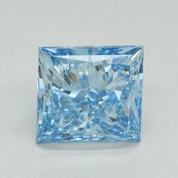 1.31ct PRINCESS Fancy Vivid Blue VVS2 Coloured Lab diamond