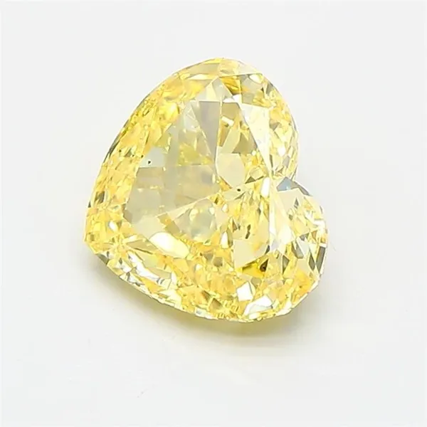 1.29ct HEART Fancy Vivid Yellow VS2 Coloured Lab diamond