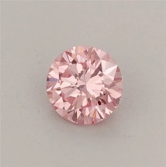 0.37ct ROUND Fancy Vivid Pink VS2 Coloured Lab diamond