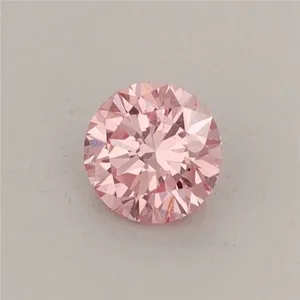 0.37ct ROUND Fancy Vivid Pink VS2 Coloured Lab diamond