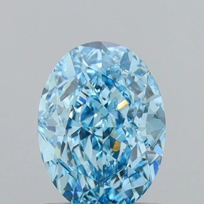 1.00ct OVAL Fancy Vivid Blue VS2 Coloured Lab diamond