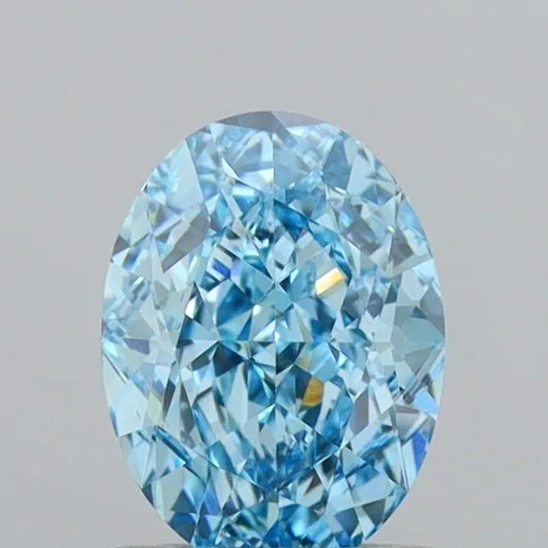 1ct OVAL Fancy Vivid Blue VS2 Coloured Lab diamond