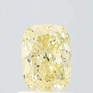1.33ct CUSHION Fancy Yellow VVS2 Coloured Lab diamond