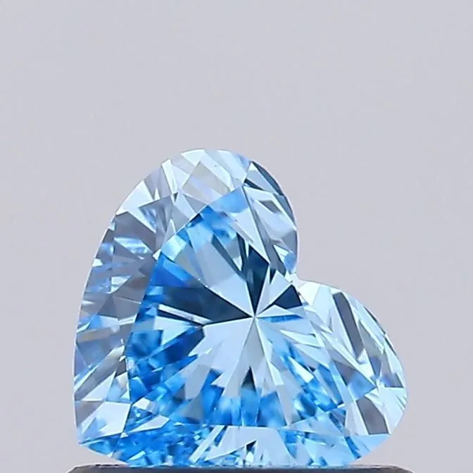 0.62ct HEART Fancy Vivid Blue VVS2 Coloured Lab diamond