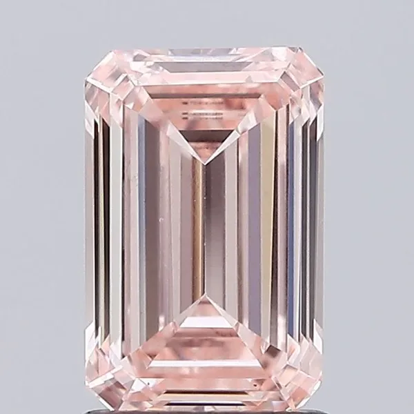 1.52ct EMERALD Fancy Pink VS2 Coloured Lab diamond