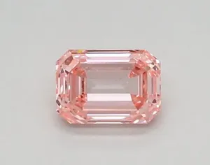 0.32ct EMERALD Fancy Vivid Pink VVS2 Coloured Lab diamond