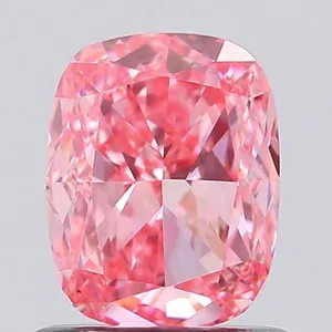1.01ct CUSHION Fancy Vivid Pink VS1 Coloured Lab diamond
