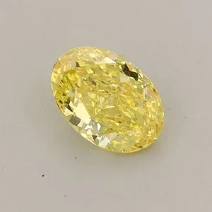 0.42ct OVAL Fancy Vivid Yellow VVS2 Coloured Lab diamond