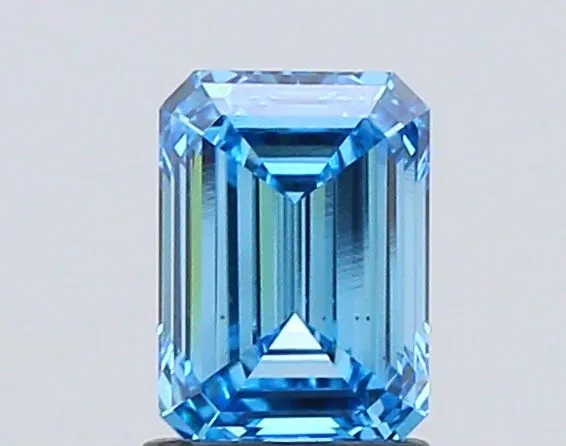 1.50ct EMERALD Fancy Vivid Blue VS1 Coloured Lab diamond
