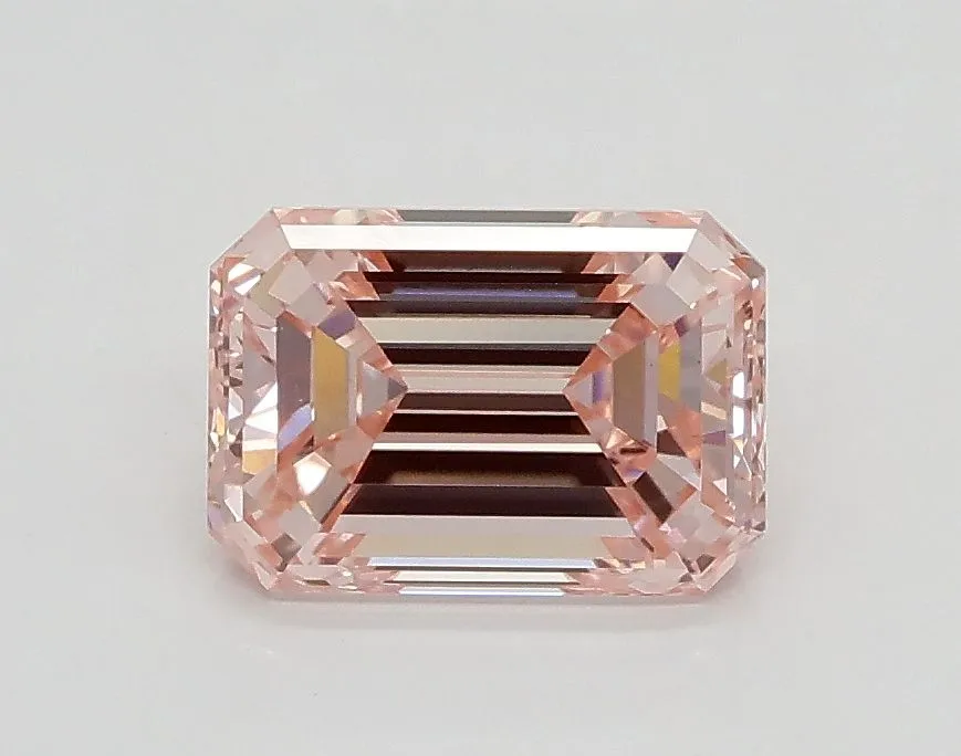1.01ct EMERALD Fancy Intense Pink VS1 Coloured Lab diamond