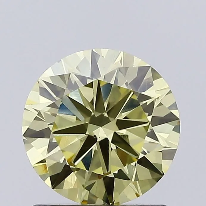 0.99ct ROUND Fancy Light Yellow VS2 Coloured Lab diamond