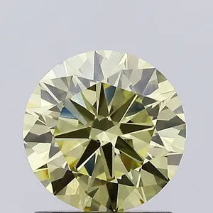 0.99ct ROUND Fancy Light Yellow VS2 Coloured Lab diamond