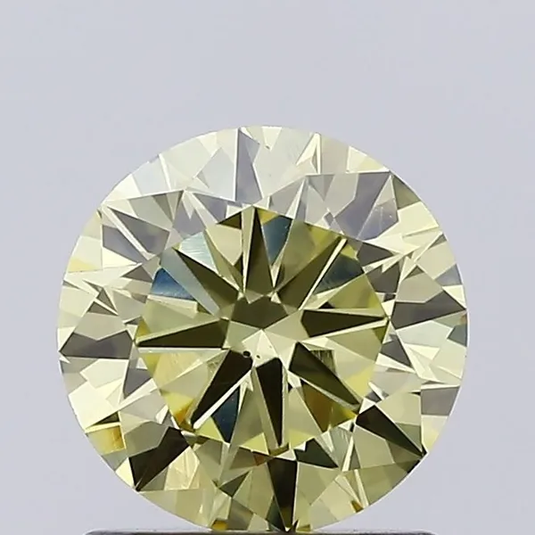 0.99ct ROUND Fancy Light Yellow VS2 Coloured Lab diamond