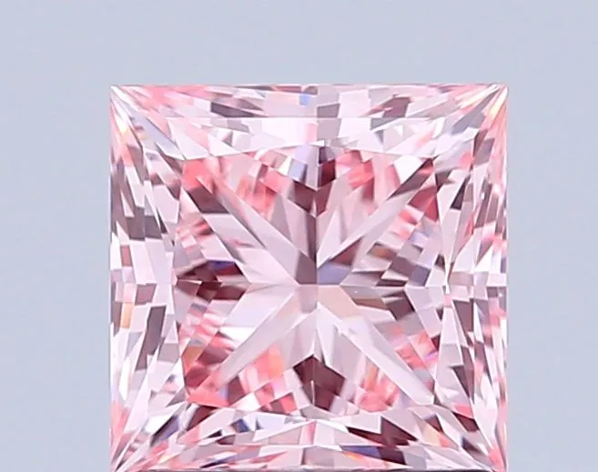 1.60ct PRINCESS Fancy Intense Pink VVS2 Coloured Lab diamond