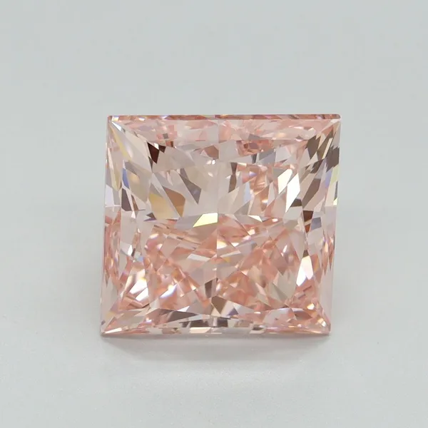 5.04ct PRINCESS Fancy Vivid Pink VS1 Coloured Lab diamond