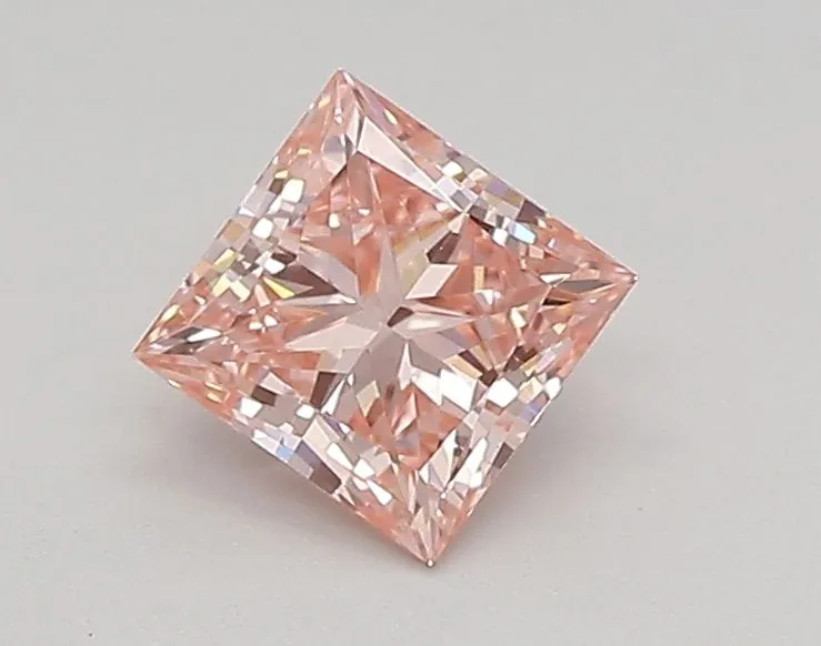 0.57ct PRINCESS Fancy Vivid Pink VVS2 Coloured Lab diamond
