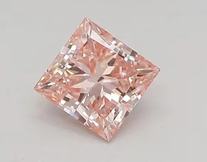 0.57ct PRINCESS Fancy Vivid Pink VVS2 Coloured Lab diamond