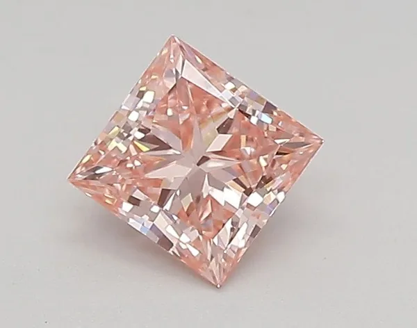 0.57ct PRINCESS Fancy Vivid Pink VVS2 Coloured Lab diamond