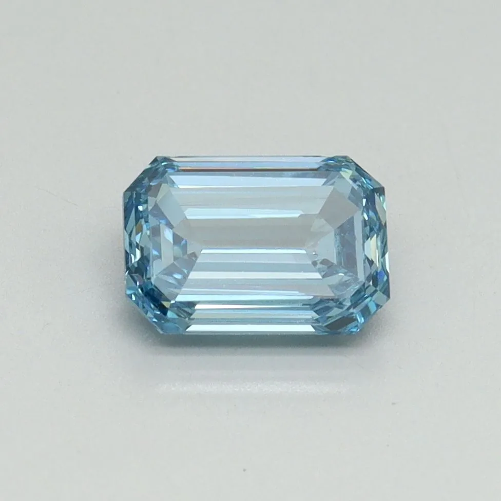 1.01ct EMERALD Fancy Intense Blue VVS2 Coloured Lab diamond