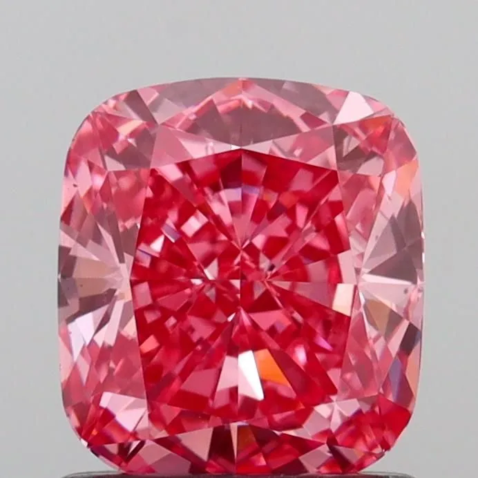 1.22ct CUSHION Fancy Vivid Pink VS2 Coloured Lab diamond
